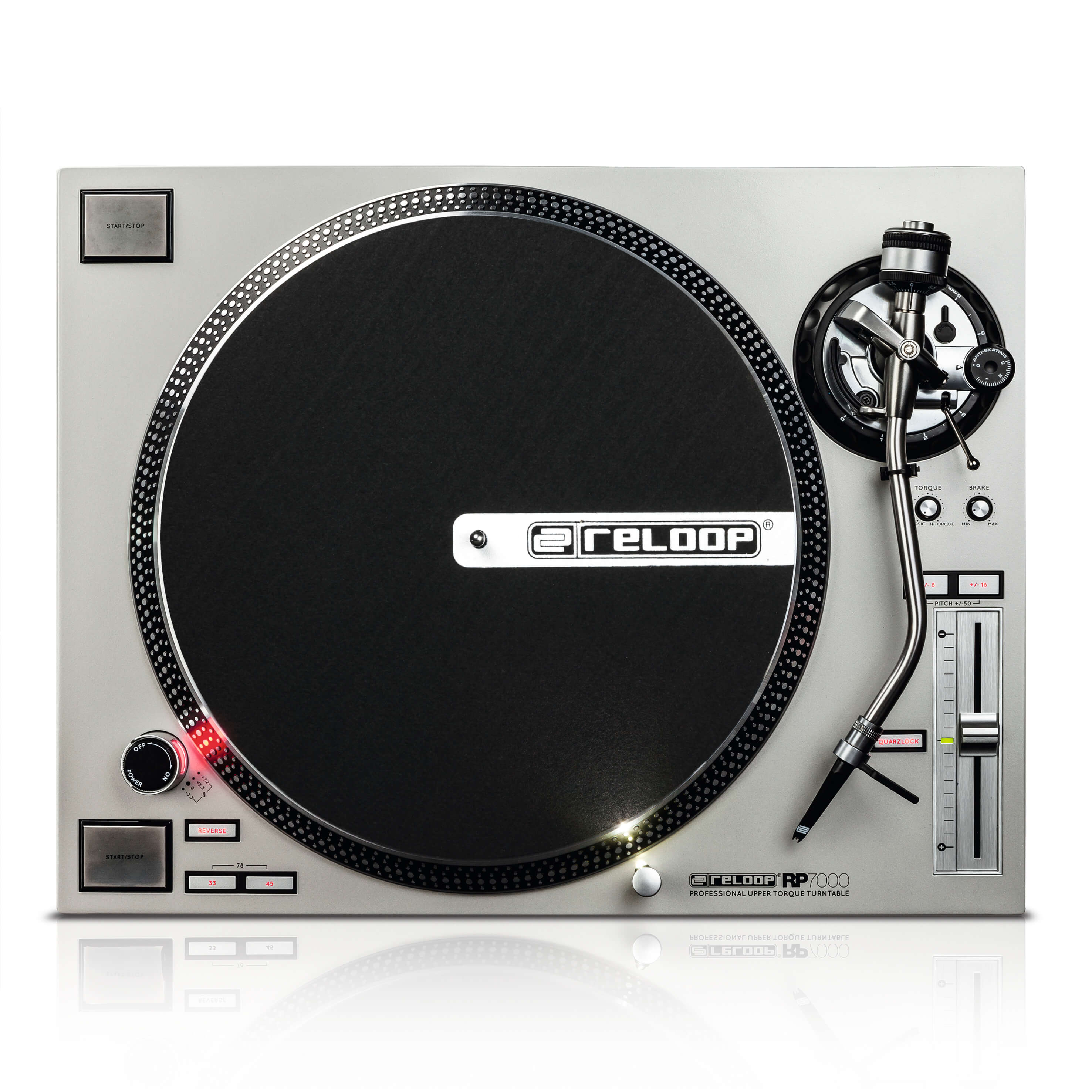 Reloop RP7000 SILVER Professional HighTorque ClubStandard DJ Turntable HyTek Electronics
