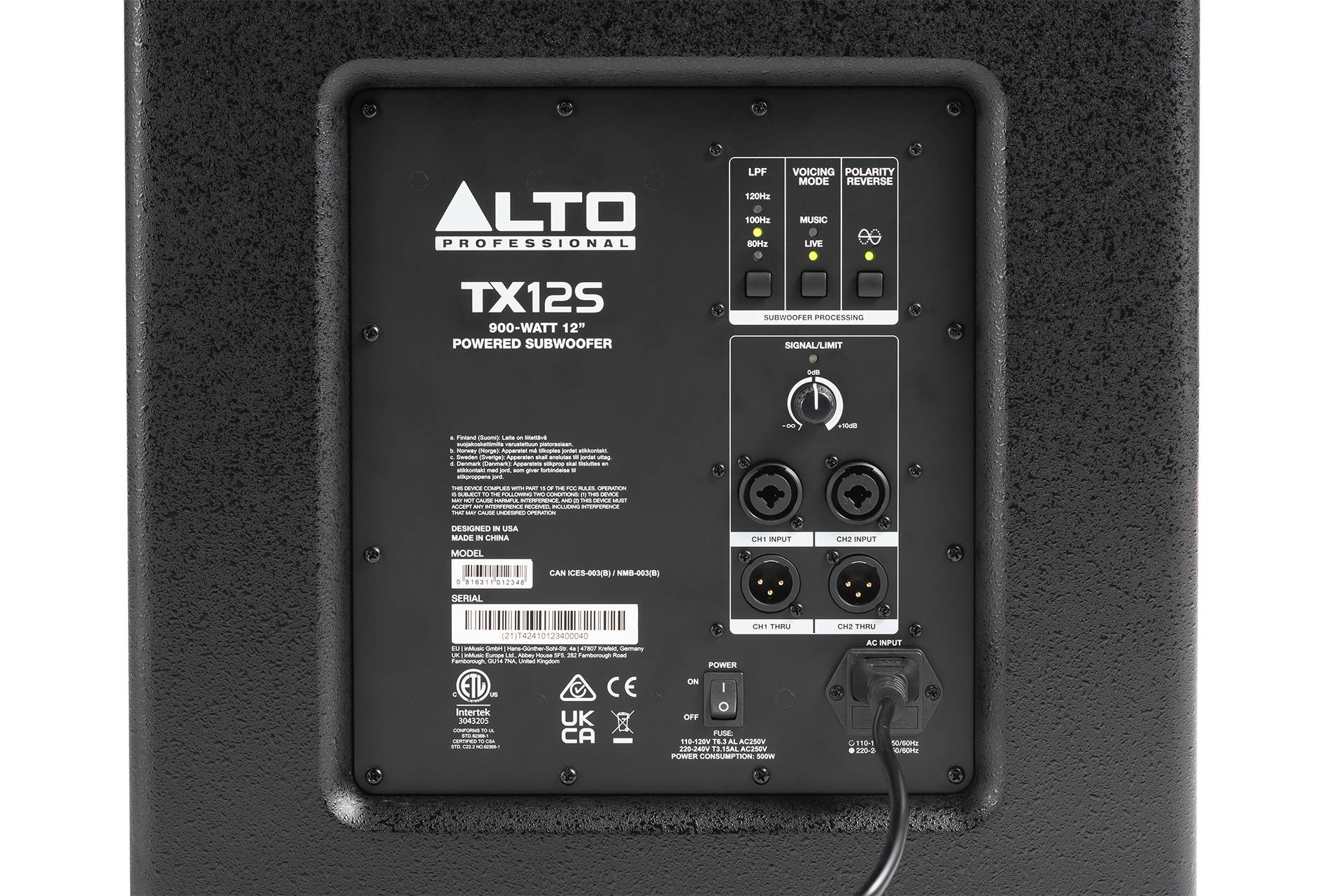 Alto Professional TX12S 12" 900-Watt Powered Subwoofer - Image 3