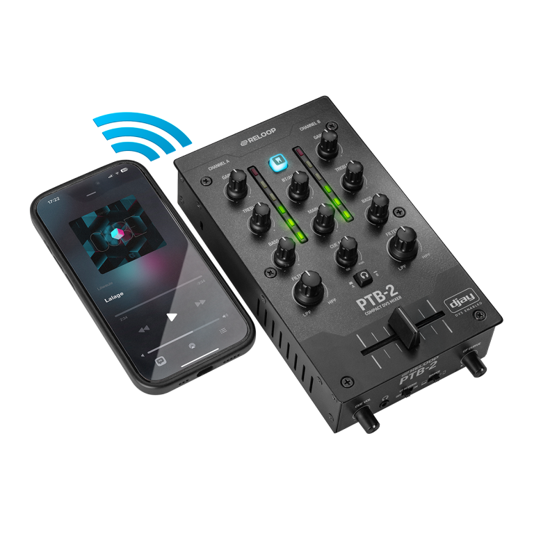 Reloop PTB-2 Portable 2+1 Channel DJ Mixer With DVS & Bluetooth Interface - Image 5